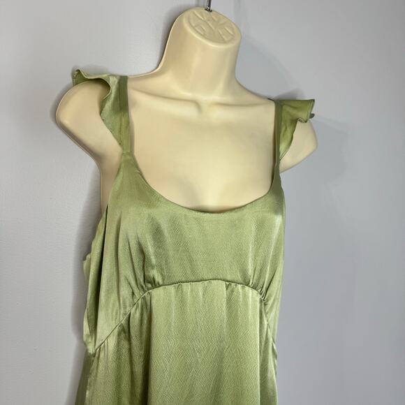 Roller Rabbit Quinn Sleeveless Silk Midi Slip Dress Sage Green Quiet Luxury L - Picture 7 of 15